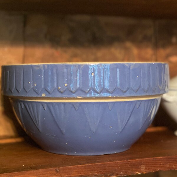 Antique blue mixing  bowl