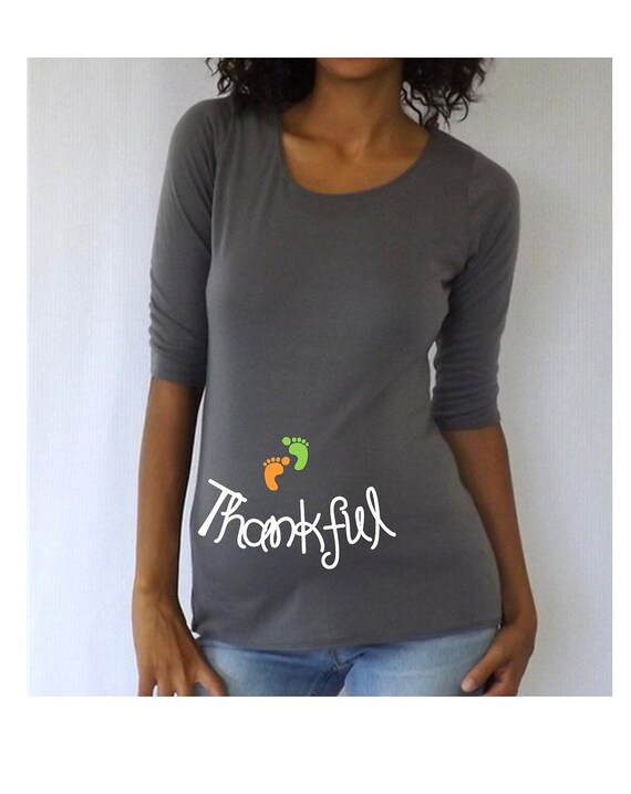 Items similar to Gray Thanksgiving Maternity shirt ...