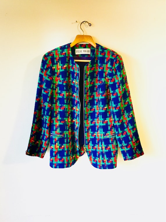 Early 90s vintage blazer, Fyzal Virani, Wool, Gol… - image 1