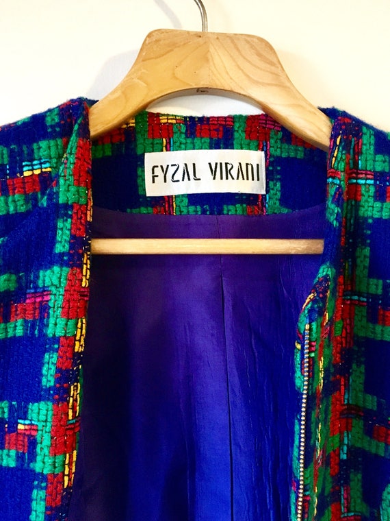 Early 90s vintage blazer, Fyzal Virani, Wool, Gol… - image 3