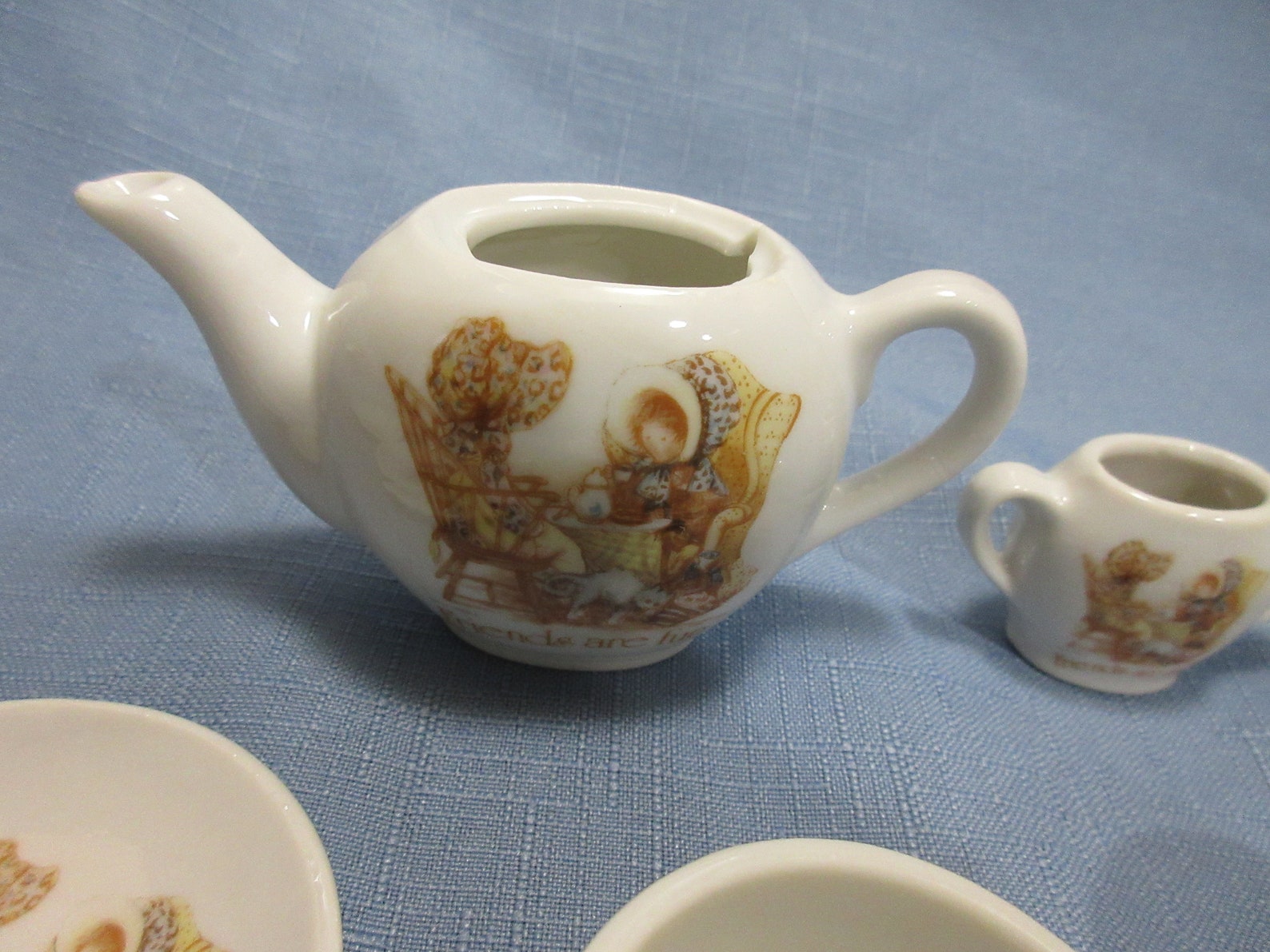 Vintage Holly Hobbie Porcelain Childs Tea set 1970s Etsy