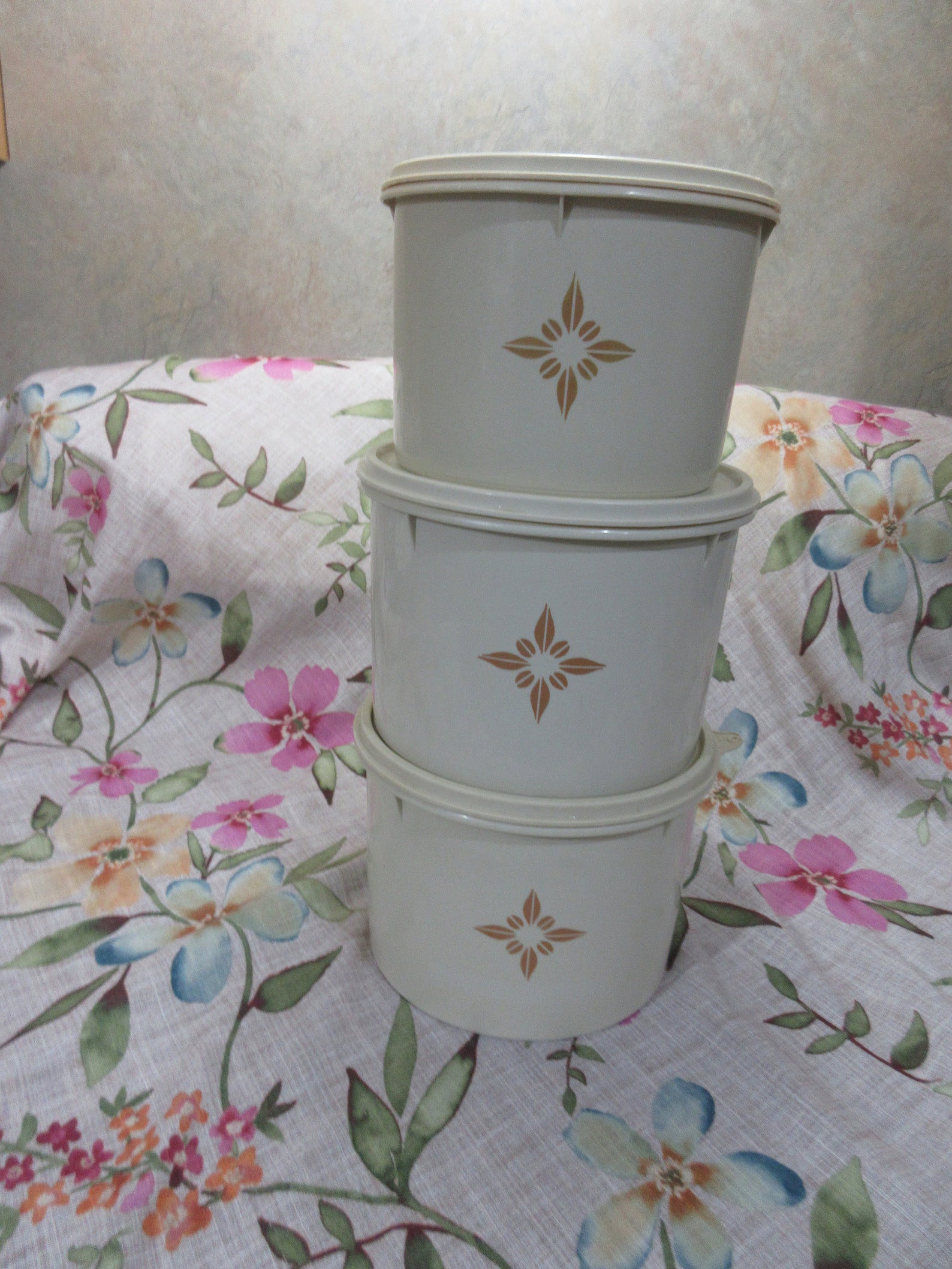Three Cream Colored Canisters 1980s Etsy