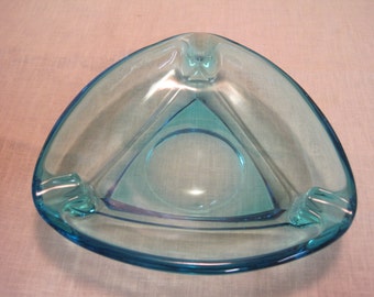 Vintage Aqua Blue Ashtray 1960.s