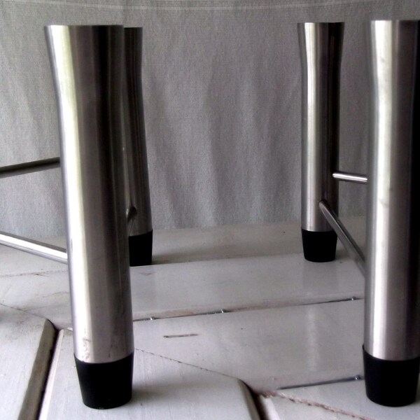 Retro Vintage 60s Rare Pair of Chrome &b Black Sputnik Shaped Candlesticks - Each holds 3 Candles