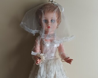 Vtg 1950's BRIDE DOLL 24 pulgadas de alto