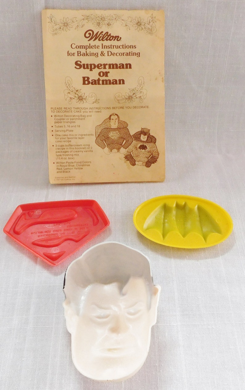 Vintage 1977 Wilton Cake Pan Superman Batman instructions | Etsy