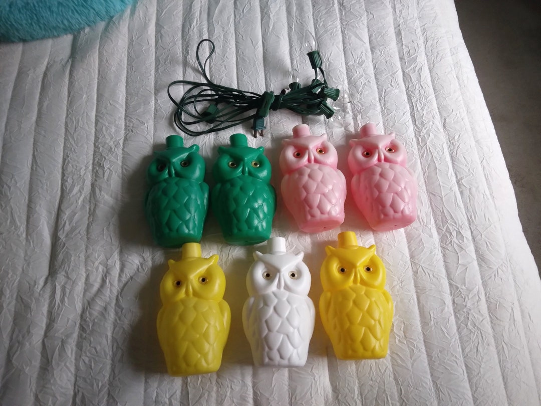 Vintage Blow Mold Patio Lights Camper Lights OWLS 7 String Etsy
