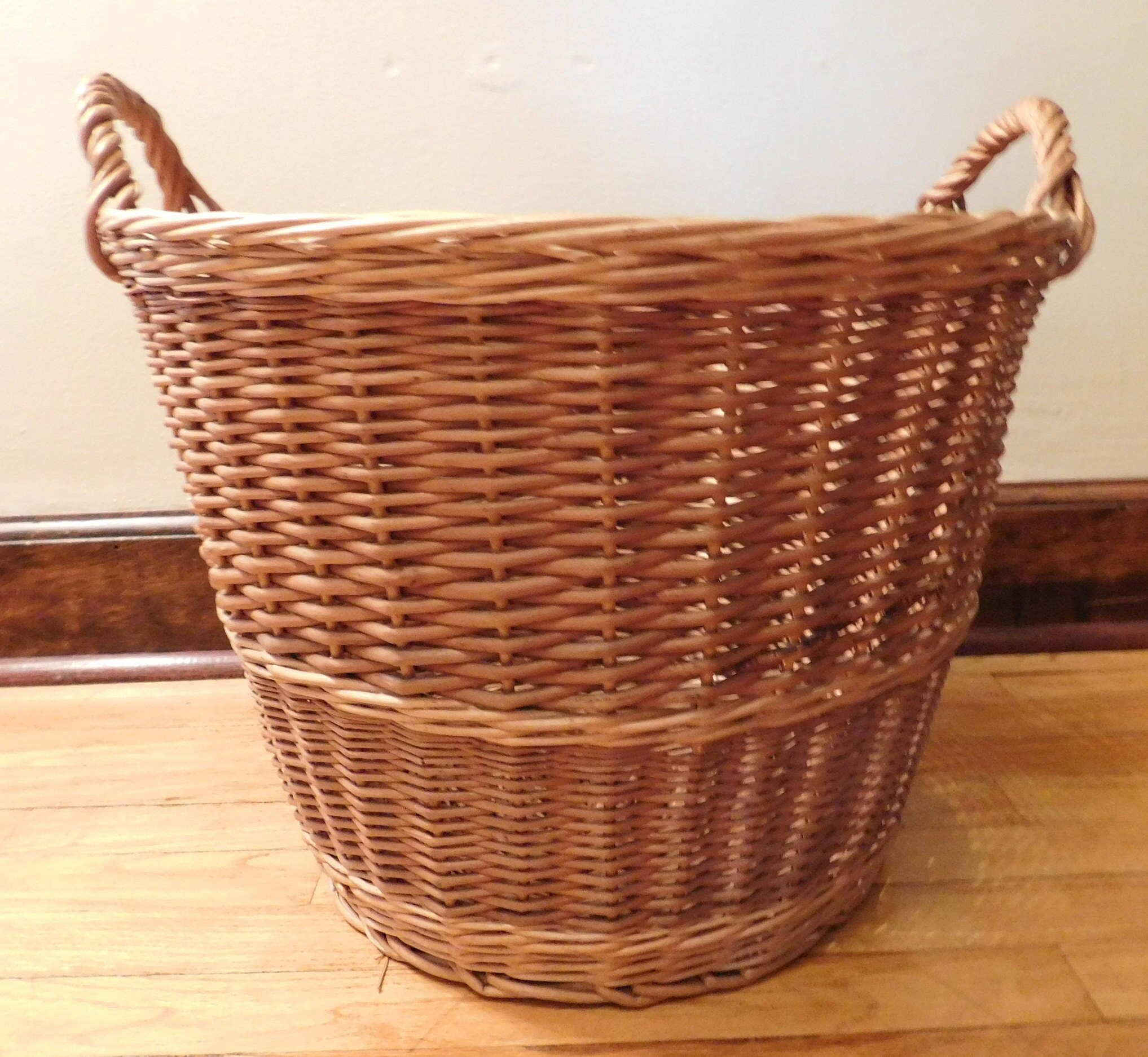 Vintage antiker Wäschekorb mit Henkeln Wäscheklammertasche | Etsy