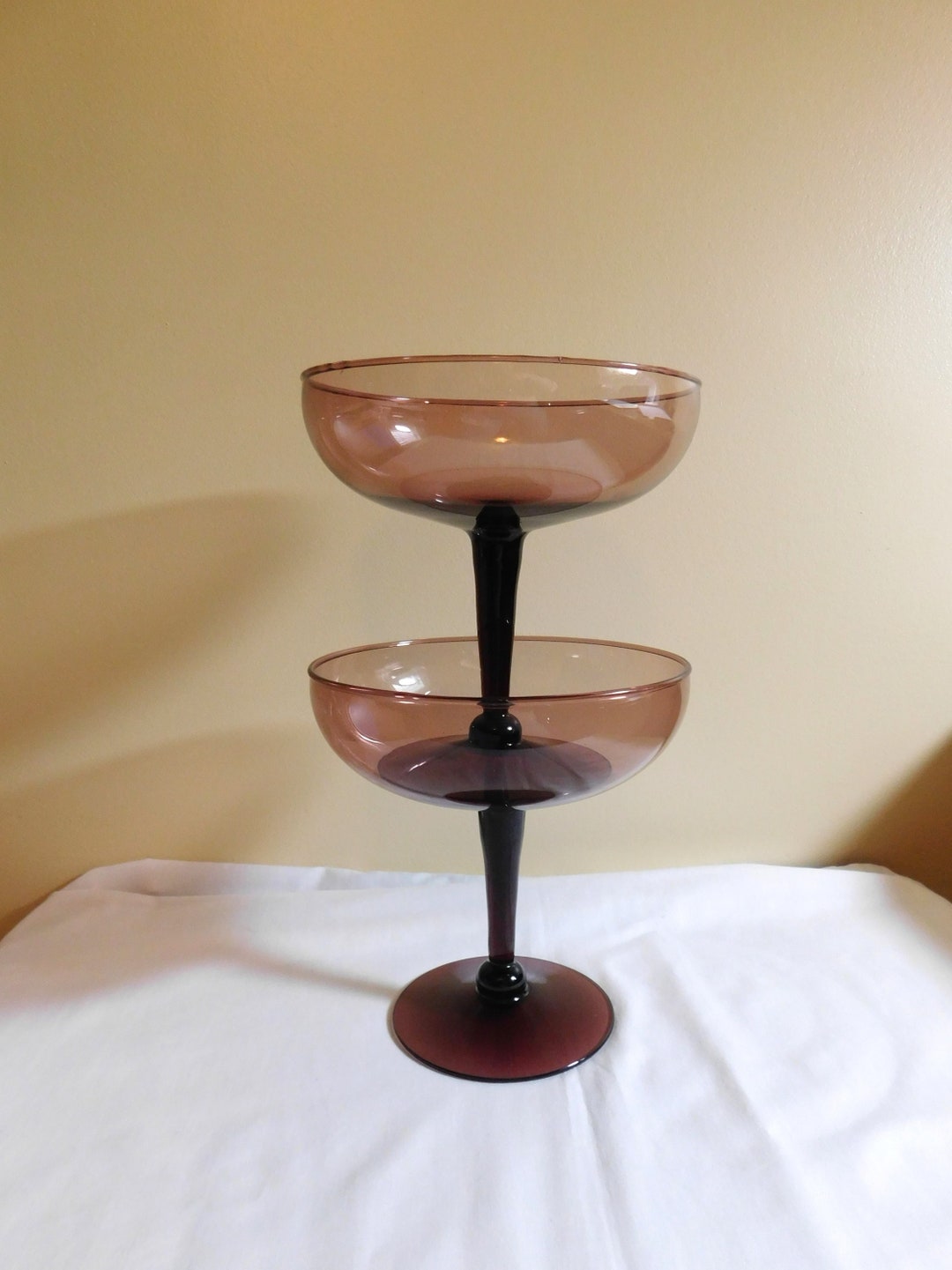 Vintage Margarita Glass Set of 2 Large Purple Etsy