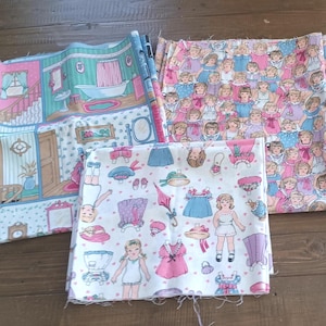 Vtg 1994 Tradiciones de tela Tela 3 diseños Muñecas de papel para niñas
