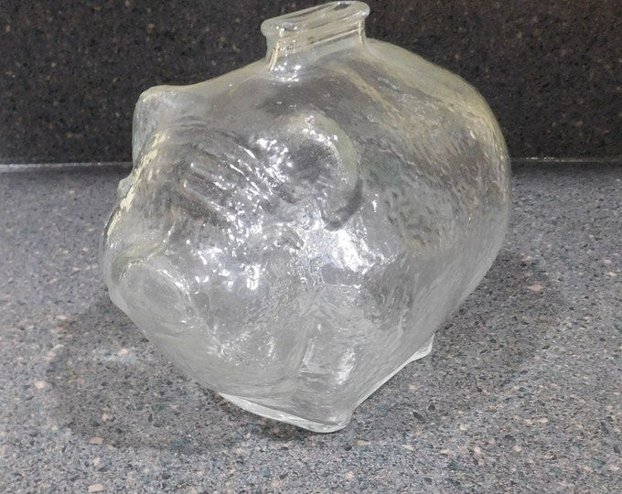 Anchor Hocking Glass Piggy Bank Large Etsy