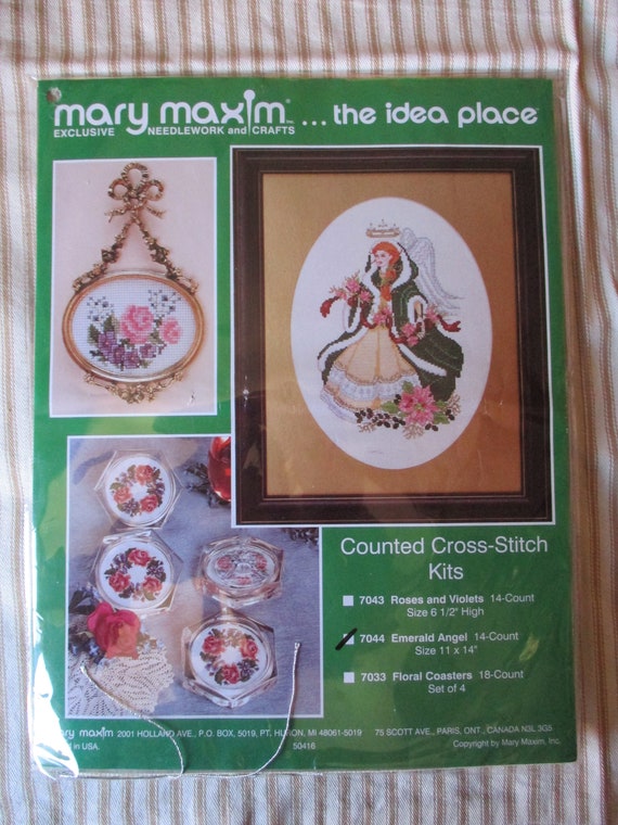 Mary Maxim Counted Cross Stitch Emerald Angel Kit Etsy