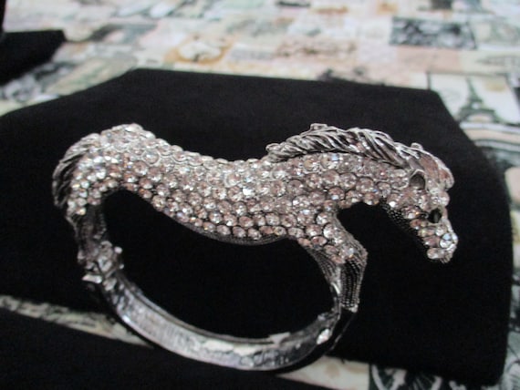 Vintage Rhinestone Horse Bracelet