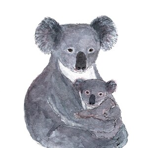 Mama Koala / Greeting card / Blank / Recycled paper / Made in USA / Animal art / Children&#39;s book illustration / Watercolor