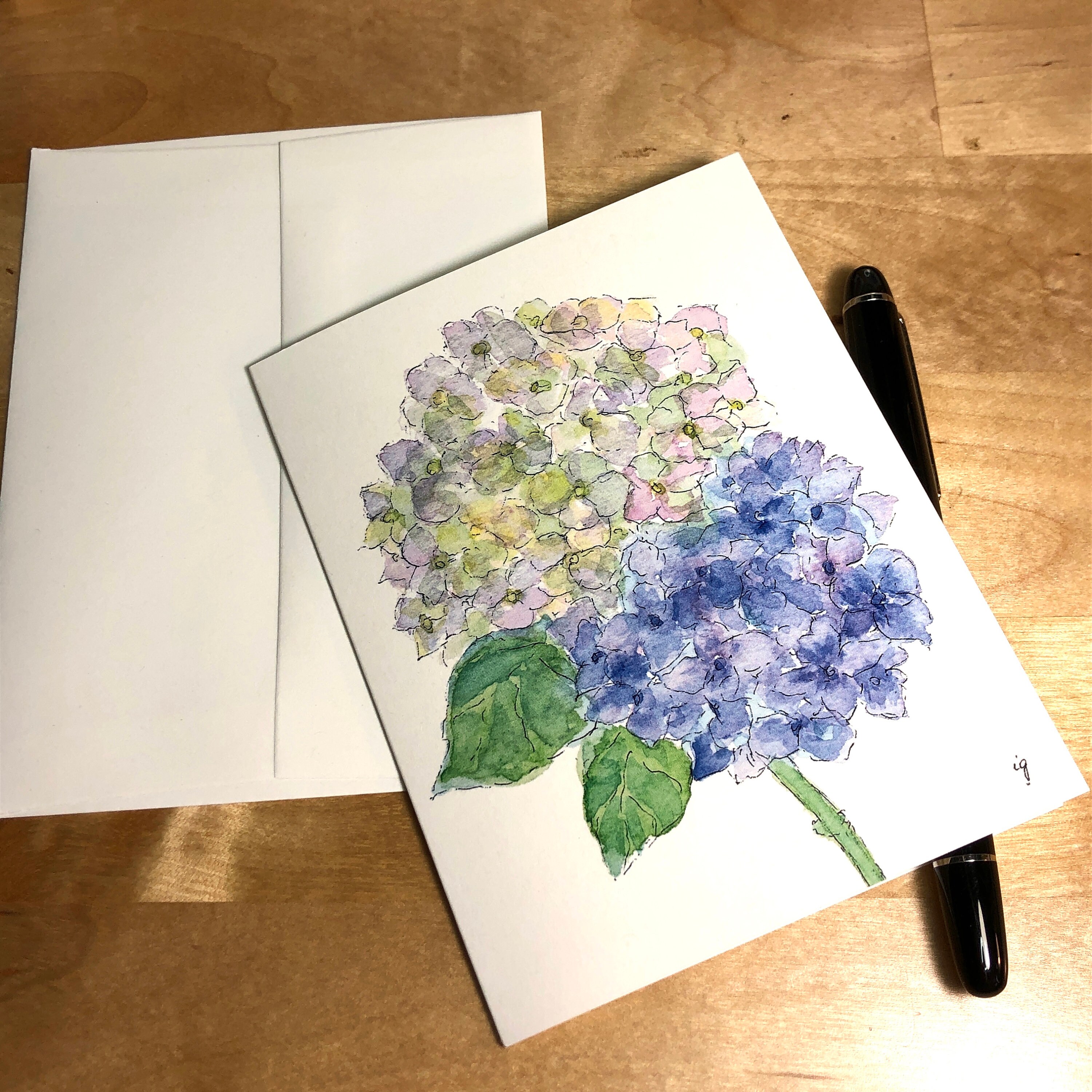 Hydrangea / Greeting Card / A2 / Stationery / Floral / Made in USA - Etsy