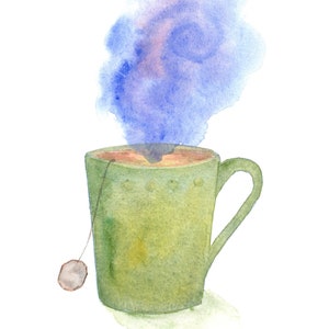 Hot Tea / Greeting Card / Blank Card / Recycled Paper / Printed in Seattle