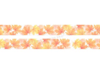 Watercolor Maple Leaves Washi Tape - 15mm x 7m - Fall Colors - Scrapbooking Planners Decoration Card-making Supply