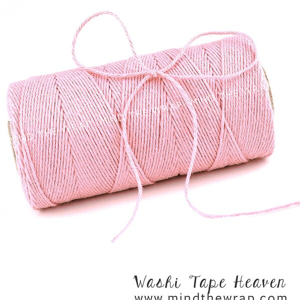 Light Pink Bakers Twine - 240 yard spool- 100% Cotton Divine Twine - Made in the USA - Gift Wrap String for Banners & Tags