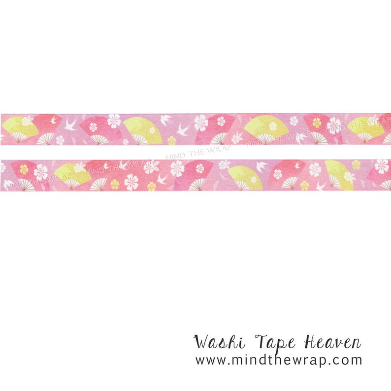 Japanese Fans Washi Tape 15mm X 7m Traditional Fans Etsy