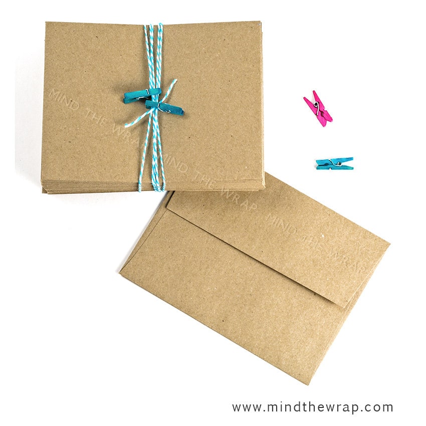 100 A2 size Kraft Envelopes 5.75 x 4.375 inches Brown