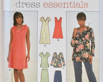 Vintage Sewing Pattern 1990s Womens Knee-Length Sheath Dress, Tunic, and Pants Size 6-8-10 Simplicity 8130 UNCUT