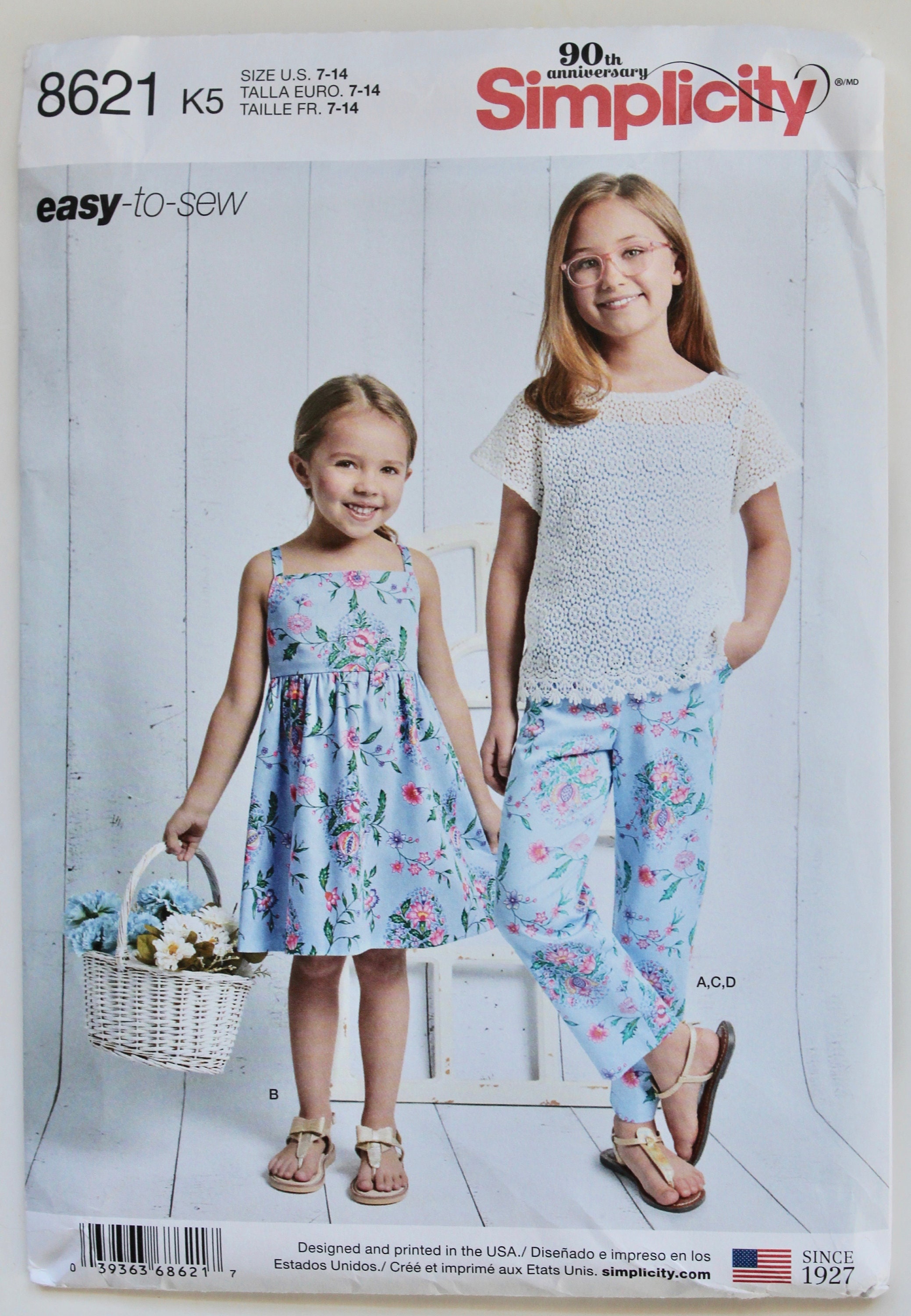 Craft Supplies & Tools Sewing Girls' Pants and Top Pattern Girls ...