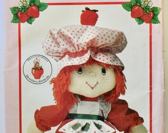 Vintage 1980's Butterick 6173 Strawberry Shortcake Plush Doll Sewing Pattern