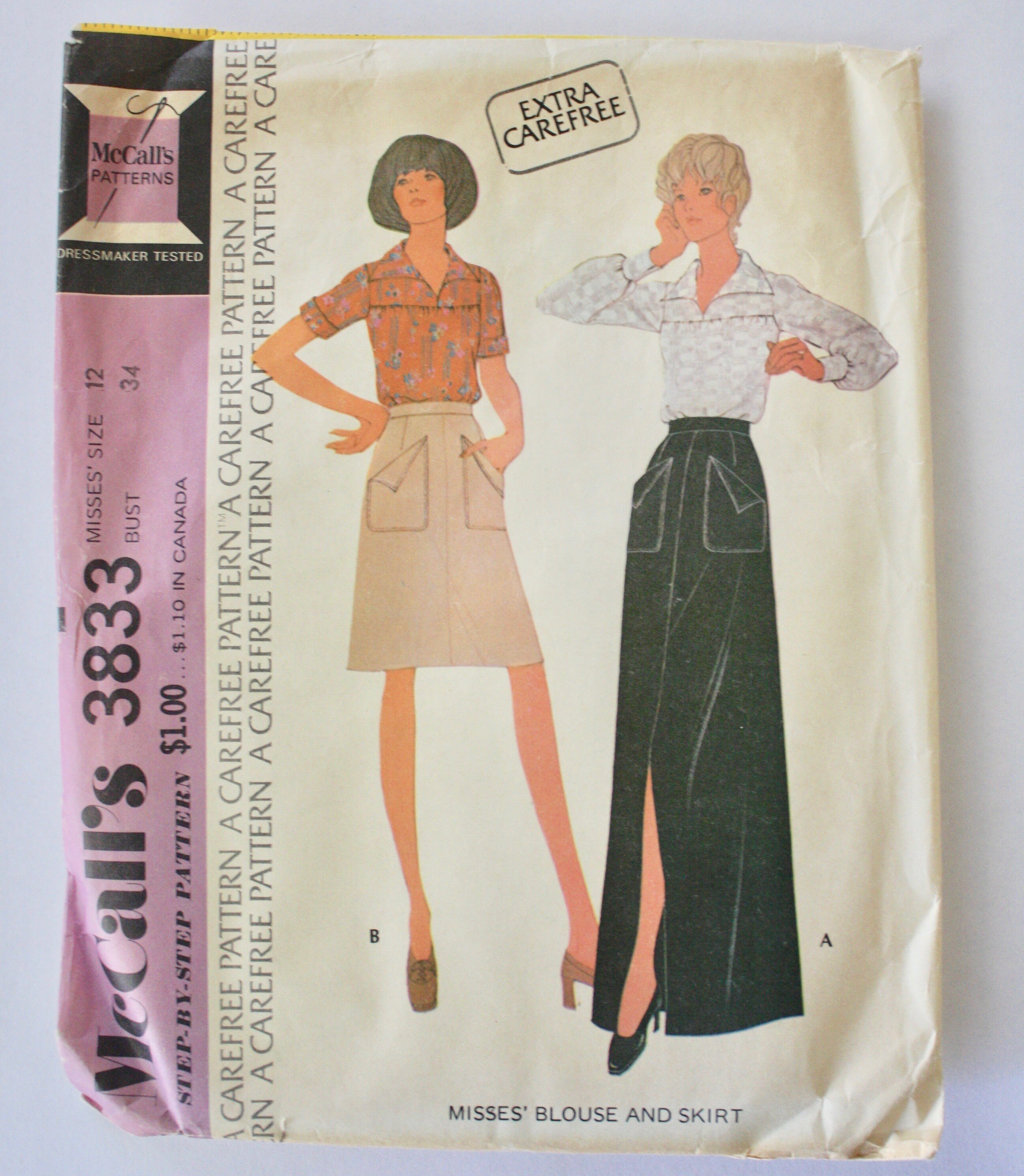 a line skirt pattern 1970s