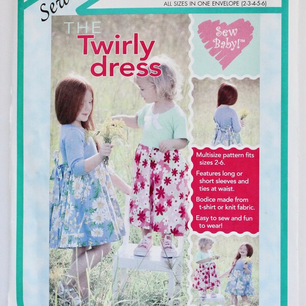 Girls The Twirly Dress Sewing Pattern by Sew Baby! F869 Sizes 2-6 UNCUT