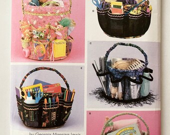 Organizer/Storage Pouches for Bucket Sewing Pattern by Georgia Manning Lewis - Bucket Cover -  Simplicity 4232 - UNCUT