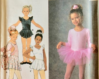 Ballerina Costume Pattern- Vintage 1990s Girls Leotard, Tutu, Bag, and Scrunchie Sewing Pattern Sizes 5-8 Simplicity 7351 - UNCUT