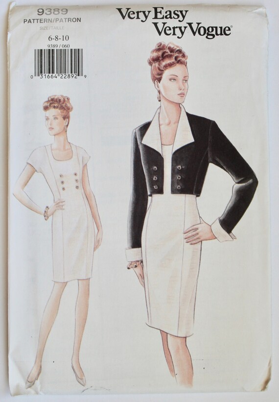 Vintage Sewing Pattern 1990s Womens Fitted Dress and Jacket | Etsy