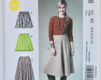 Skirt Pattern- A-Line or Gathered Skirt Sewing Pattern - McCall's M6438 - Sizes 6-14 - UNCUT