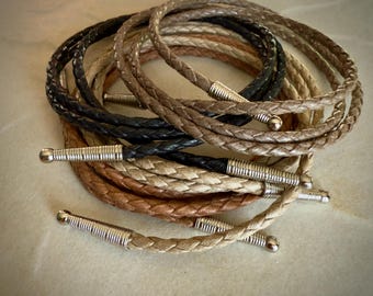 Braided Vegan Bolo Tie Cord: 4mm Cotton Ties