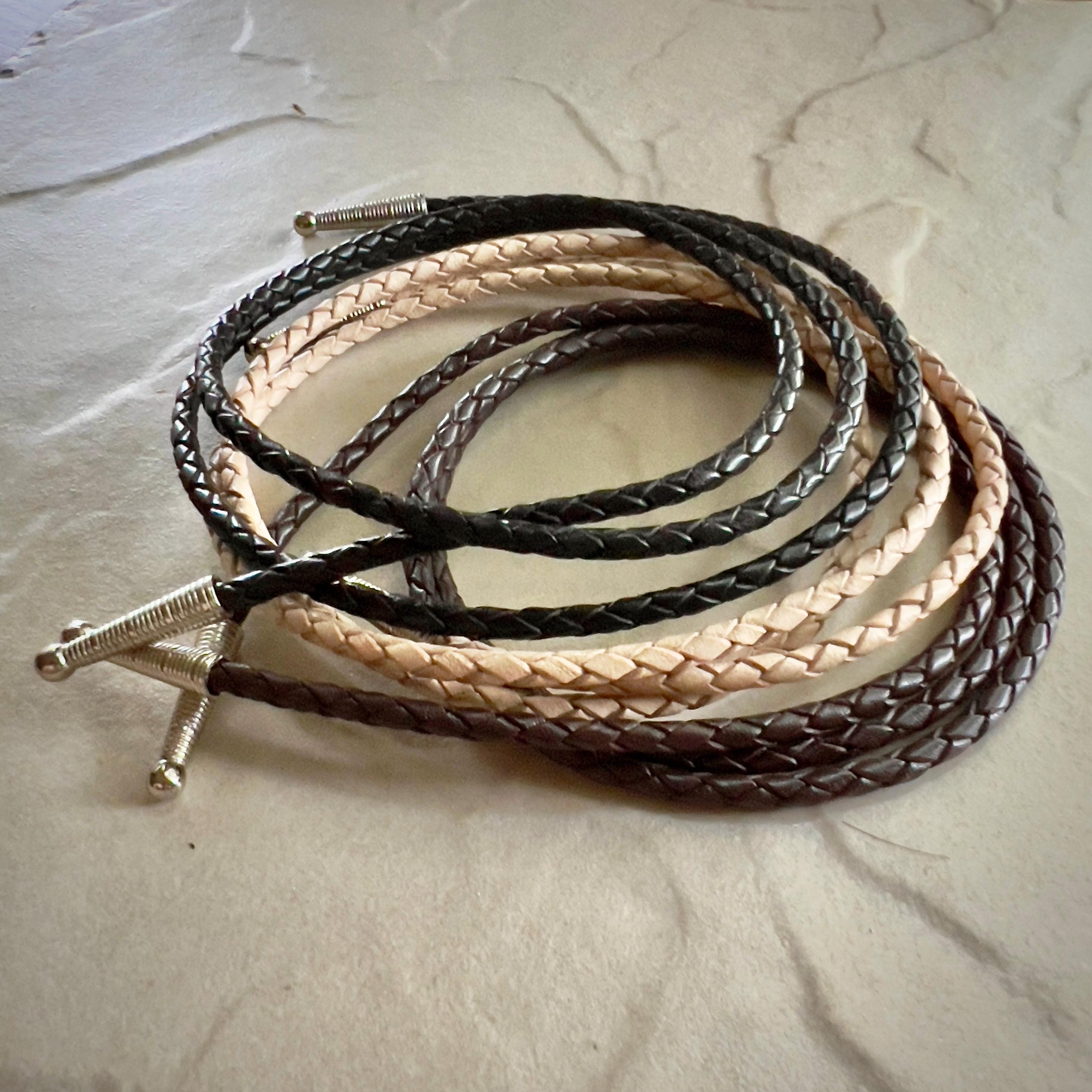 Leather Cord Ties for Bolo Ties - 4mm Braided