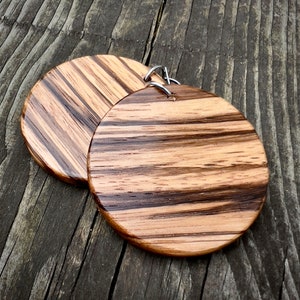 Zebrawood Wooden Earrings, Unique Wood Inlay Earrings, Aesthetic Wooden Gift Jewelry, Wood Earrings, Sustainable wood, Gift for Her