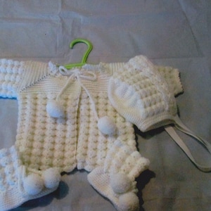 Crocheted Baby Sweater Set