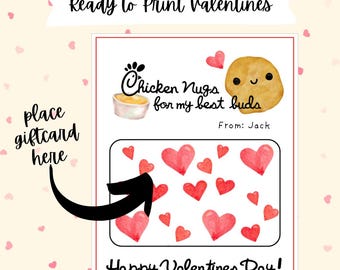 11 Karten zum Valentinstag | Niedliche Kinder Valentinstag | Geschenkkartenhalter | Digitaler Download | Einfacher Ausdruck zu Hause