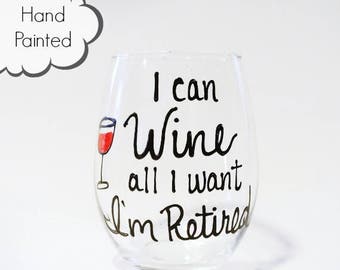 Retirement wine glass, Retirement Gift for Women, Funny retirement Gift, Wine Glass Retirement, Retirement Party Gift, I'm retired Wine