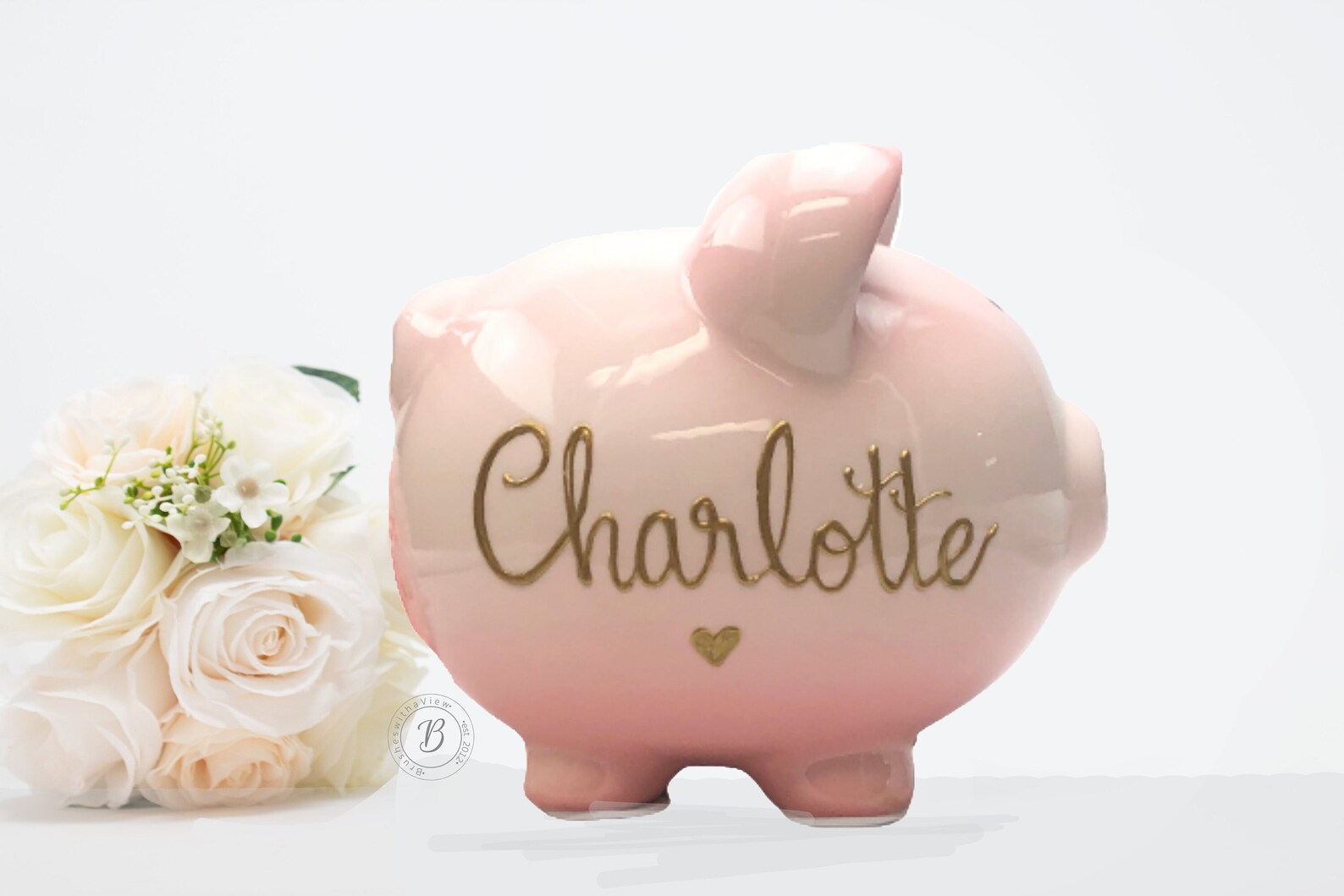 Raspberry Ombre Piggy Bank main image 1