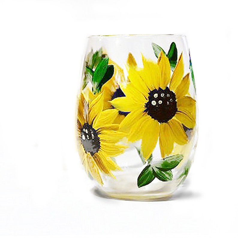 Sunflower Wine Glass Sunflower Gift Ideas Spring Wine Etsy Österreich