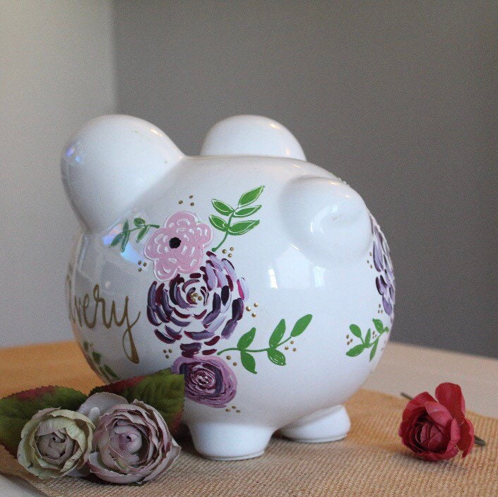 Personalized Large Piggy Bank for Baby Girl Gift Hand Etsy