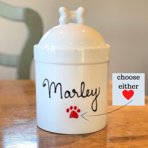 Large Dog Treat Container Airtight, Cute Dog Treat Jar, Large Dog Treat Containers with Lids, Ceramic Dog Treat Jars for Kitchen Counter