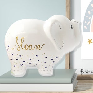 Baby Girl Pink Heart Personalized Piggy Bank