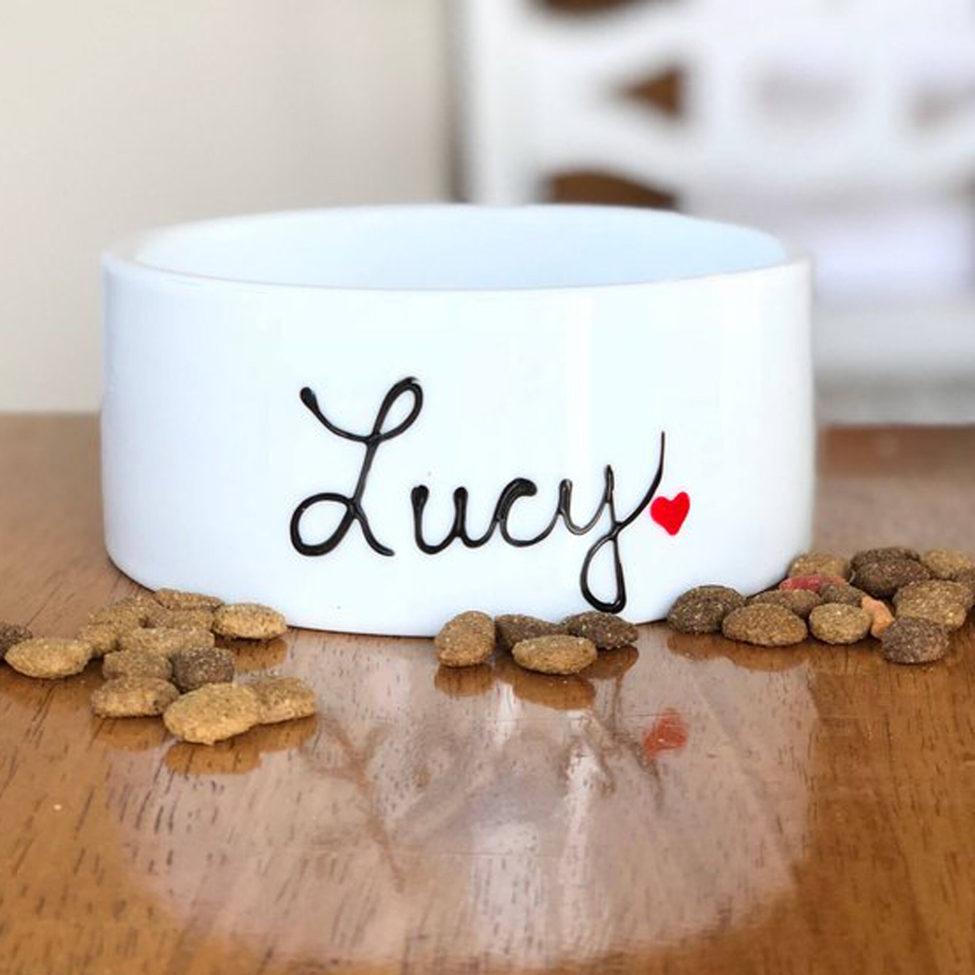 Custom Dog Bowl Personalized Pet Bowl with Heart Small or Etsy