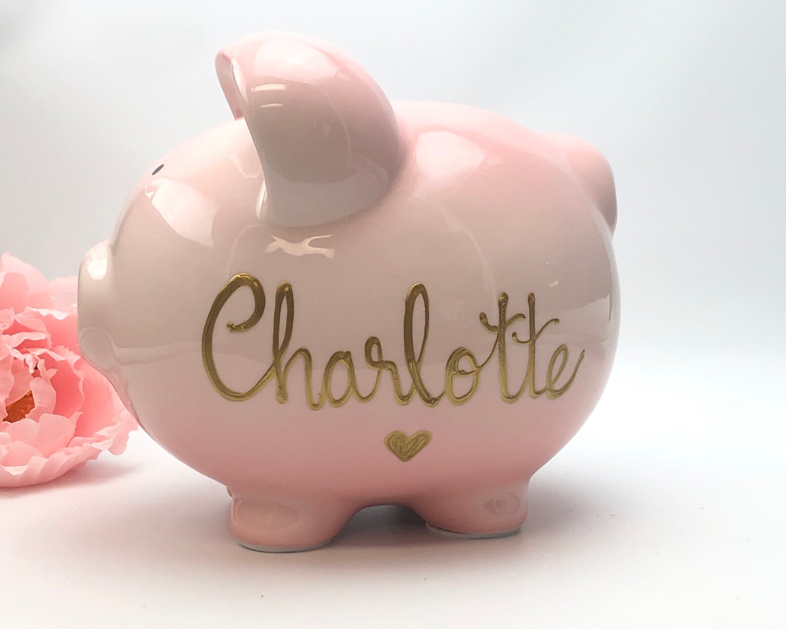 Personalized Pink Ombre Piggy Bank for Girls Custom Piggy Etsy