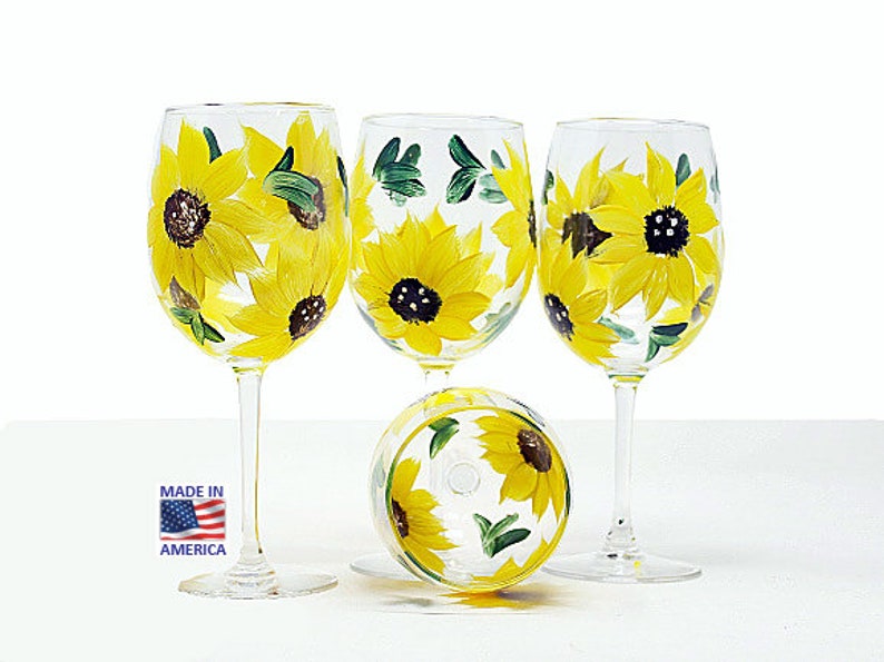 Hand Painted Wine Glasses Brushes with a View set of 2 Etsy