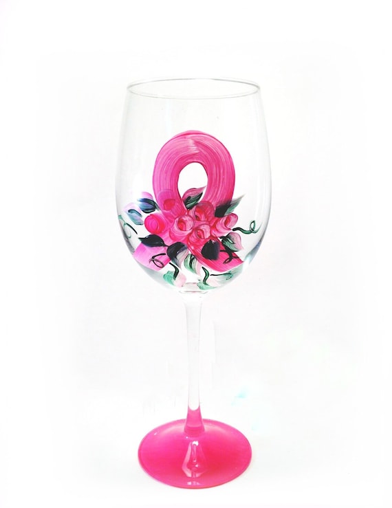 Breast Cancer Wine Glass, Pink Ribbon Gift, Cancer Survivor Gift, Personalized  Wine Glass, Awareness Gift for Her - Etsy