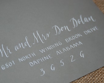 Wedding Calligraphy Envelope Addressing - Place Cards / Buffet Cards / Escort Cards & Table Numbers Also Available - "The Jenna Style"