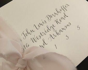 Calligraphy Envelope Addressing - Wedding Calligraphy - Escort Cards, Place Cards, Table Numbers, Buffet Cards And Menus Also Available